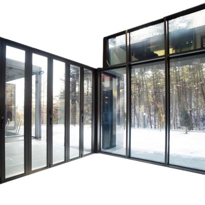 China Excellent Lighting/Energy Saving/Soundproof/Windproof/Waterproof Deda Patio Folding Door Aluminum Balcony Sliding Large Folding Glass Door for sale