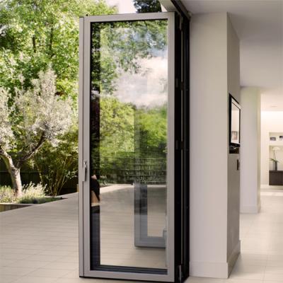 China Thermal Break Windproof Folding Sliding Casement Aluminum Bifold Door Accordion Door for sale