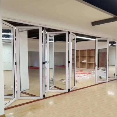 China Folding Screen Deda Folding Door For Restaurant Patio Sliding Folding Doors Aluminum Glass Bi Folding Door for sale