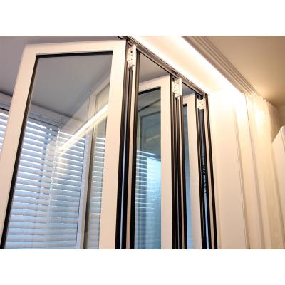 China High Security Customized Waterproof Outdoor Aluminum Glass Bifold Patio Sliding Bi Folding Door for sale