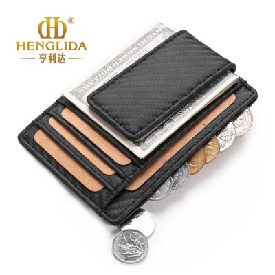 China 2021 New Fashion RFID Carbon Fiber Men's Wallet, Large Capacity Zipper RFID Wallet Customization for sale