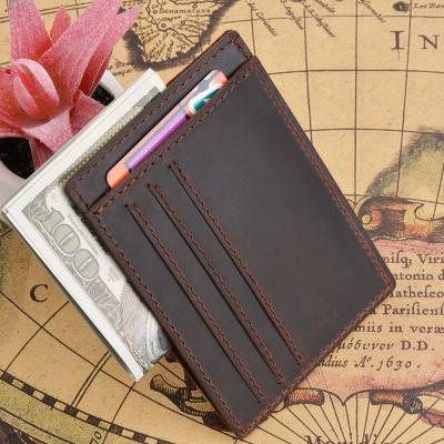 China Hot Selling Amazon Fashion Credit Card Holder Men's Leather Slim Wallets For Men for sale