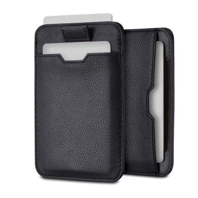 China Fashion Manufacturing Minimalist Front Pocket Slim Leather Card Holder Wallet For Men for sale