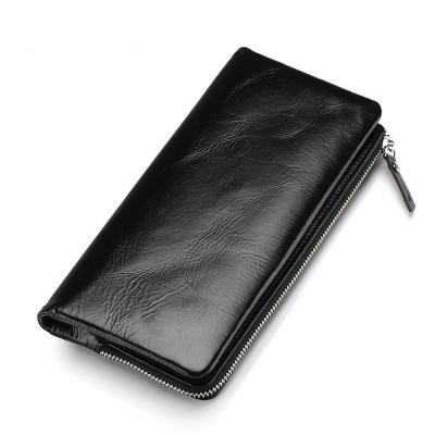 China New Men's Long Foam RFID Wallet Youth Zipper Men's Ultra-thin Mobile Phone Bag Men's Purse Purse for sale