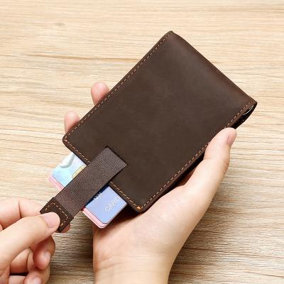 China High Quality Leisure Crazy Horse Leather Wallet Retro Customized Brand Leather Wallet for sale