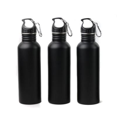 China Sustainable Sport 750ml Matte Black Aluminum Water Bottle for sale