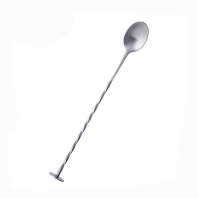 China Bar Tools Stainless Steel Mixing Spoon Stainless Steel Mixing Spoon, Spiral Pattern Bar Cocktail Shaker Spoon for sale