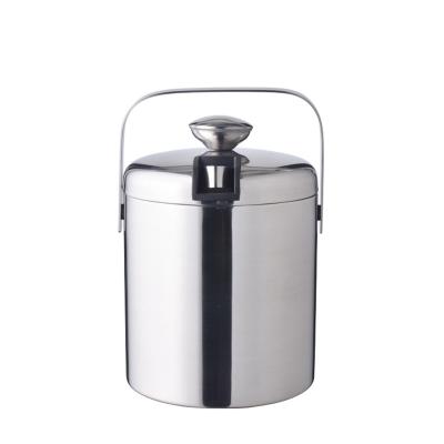 China Sustainable well made 1.3 L insulated stainless steel ice bucket with ice tongs for sale