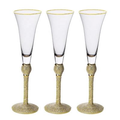 China Champagne Flutes Lead Free Wine Glass Mug With Diamonds Crystal Champagne Glasses For Wedding en venta