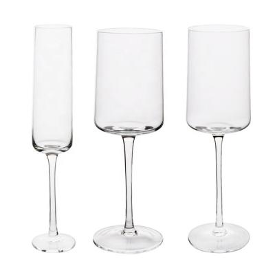 China wholesale Lead-Free Premium Crystal Champagne fluted glass clear Wine Glass custom red wine glass en venta