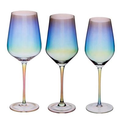 China wholesale Modern colored glass goblet drinking glasses red wine glass en venta