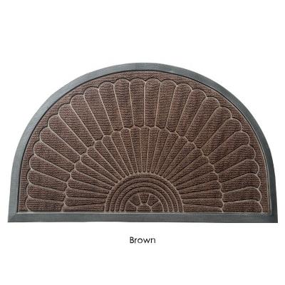 China Heavy Duty Indoor Room Decoration Outdoor Waterproof Half Round Doormat Boot Scraper Mat en venta