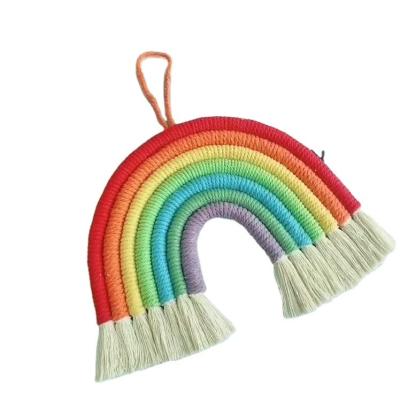 Cina Ins decoration Amazon Nordic home children's room decoration pendant woven rainbow hanging wall ornaments hanging in vendita