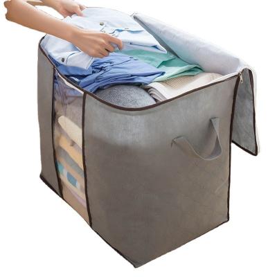 China Foldable Underbed Clothing Organizers Quilt Clothes Zipper Clear Windows Storage bags Sweater Clothes Storage Containers for sale