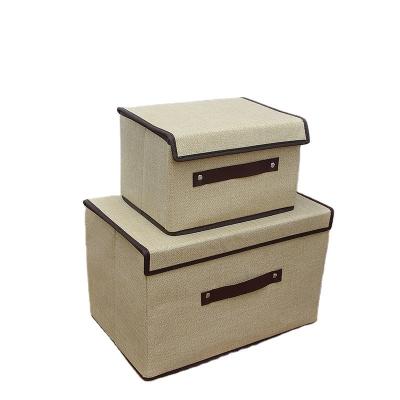 China Stackable Storage Boxes for Nursery Foldable Linen Storage Box with Lids Collapsible Basket Box Container en venta