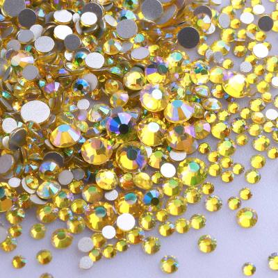 China Shiny Mixed Glass Nail Art Decorations Manicure Accessories Tool Sizes ab of Crystal Multicolor Crystal Nail Rhinestones for sale