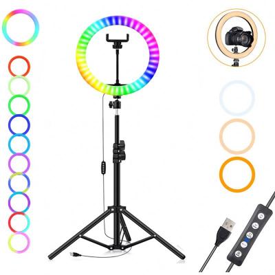 China Beauty Live Ring Light Dimmable LED Selfie Ring Fill Light Phone Camera Led Video Live Para Hacer Tik Tok Makeup Ring Lamp With Tripod For for sale