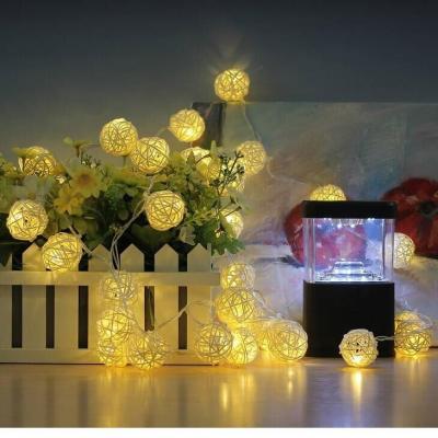 China Commercial Insurance String Lights Decorative Colorful LED Globe Rattan Ball Light Battery Operated For Bedroom Indoor Patio 4m 5m 10m for sale