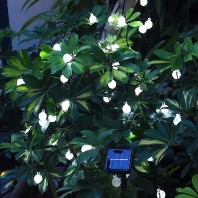 China Multi Mode Crystal Ball Holiday Party Decoration Lights Outdoor Led Solar Bubble String Fairy Light for sale