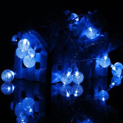 China Multi Mode Crystal Ball Holiday Party Decoration Lights Outdoor Led Solar Bubble String Fairy Light for sale