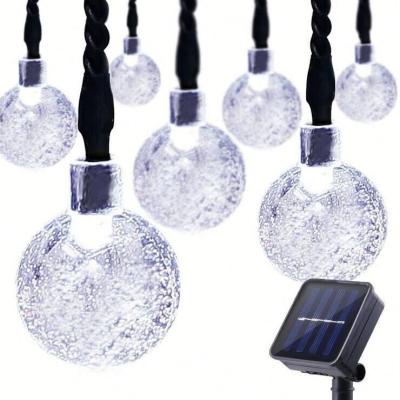 China Multi Fashion 20ft Outdoor Solar Globe String Lights Fairy Bubble Crystal Ball Holiday Party Decoration 30 LED Lights (Warm White) for sale