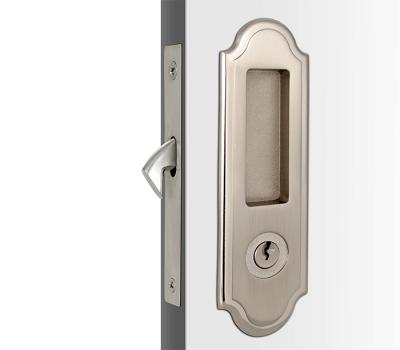 China Residential Mortise Metal Sliding Door Locks Satin Nickel Finishing for sale