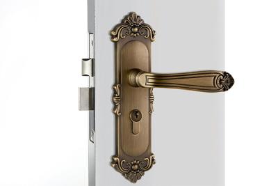 China Kamerdeur Mortise Lock Set 250x62mm Plaat Antiek Geel Brons Te koop