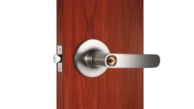 China Both Left Or Right Handed Doors Tubular Locks Satin Nickel Finishing for sale