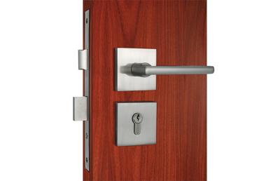 Chine Entrée Levier de nickel satiné Modern Mortise Lockset Manche alliage de zinc à vendre