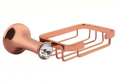 Cina Piatto Rose Gold Bagno accessorio Sapone vassoio Lega di zinco e cristallo in vendita