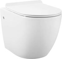 China Seamless Wall Hung Toilet Glossy White With Urea Formaldehyde Cover for sale