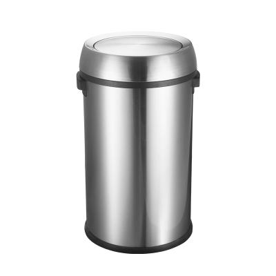 China Household Home Office Open Top Trash Can Stocked Around Stainless Steel Trash Can 65L Metal Trash Can Metal Bin With Lid for sale