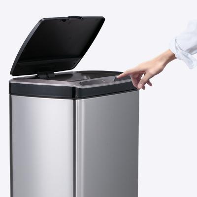 China Touchless Stainless Steel 50L Sustainable Trash Can Touchless Trash Can 13 Gallon Waste Bin With Sensor for sale