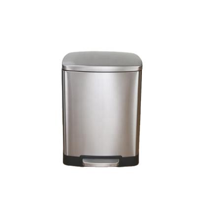 China Wholesale 50L Stainless Steel Trash Pedal Waste Bin Stocked Trash Can 13 Gallon Foot Rubbish Bin for sale