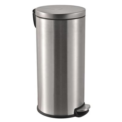 China OEM Stainless Steel Waste Bin 30L Sustainable Waste Bin With Pedal Slow-end Plastic Foot Bin for sale