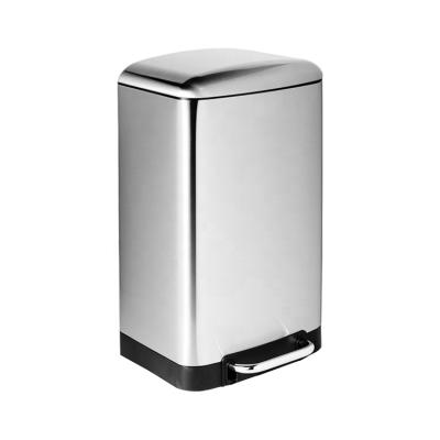 China OEM 20L/30L/40L Foot Pedal Rubbish Bin Stainless Steel Trash Bin Stainless Steel Step Waste Bin Kitchen Viable Bin for sale