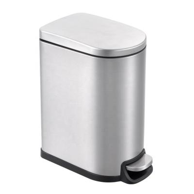 China 40L Household Stainless Steel Cans Foot Pedal Waste Bins Kitchen Bins Foot Stocked Waste Bins For Kitchen Office Home for sale