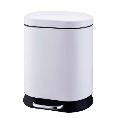 China 5L Pedal Bins Stainless Steel Foot Pedal Trash Bin Kich Trash Viable Step Waste Bin In Kitchen Office Household for sale