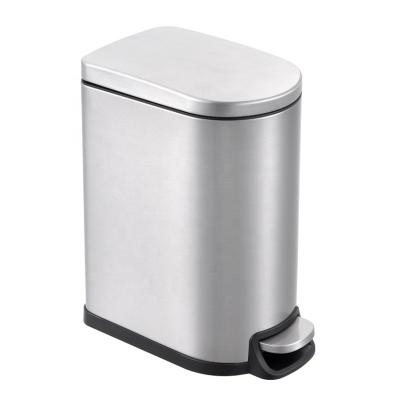 China Stainless Steel 40L Step Foot Viable Pedal Trash Can Small Size Waste Bin In Kitchen, Bathroom, Living Room for sale