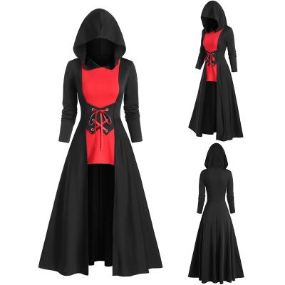 China OEM Halloween Party Long Sleeve Dress Anti-Static Lace Up Coat Cosplay for sale