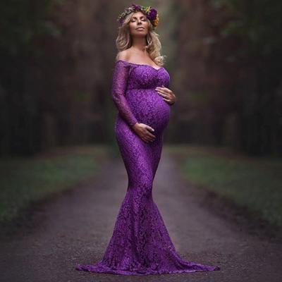 China Breathable Customized Long Maternity Dress Photography Gown Maternity Women Dresses Night Maternity Dress for sale