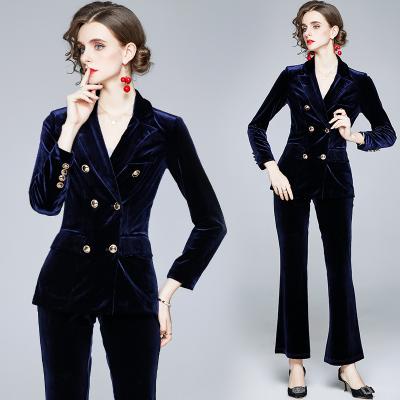 China OEM Ladies QUICK DRY Office Suits V Neck Vintage Bodycon Women Formal Office Suits Sets for sale