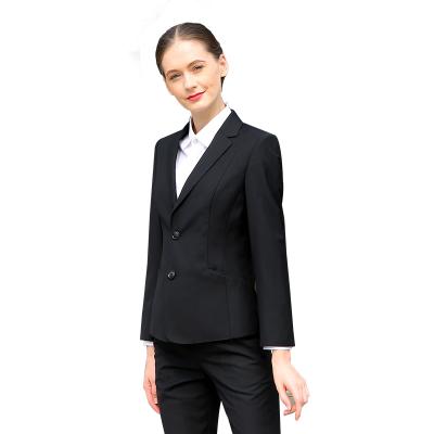 China Autumn Office Formal Wear Women's Clothing Women Anti-Wrinkle Spring Commuter Suits Female Black Suit for sale