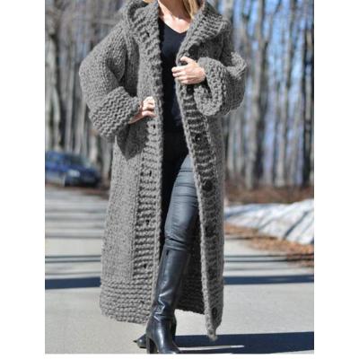 China Breathable oversized single breasted knitted cardigan sweater coat long cardigan custom hoodies sweatshirts with hood for sale