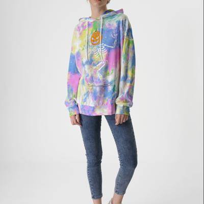 China Breathable OEM Clothes Women Jogging Hooded Sweatshirt Cheap Knitted Sweater Tie Dye Knitted Crewneck Sweater for sale