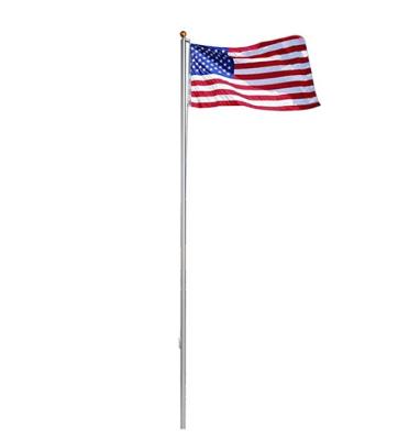 China Homgarden 20FT VOL x5 USA American Flag 3' Aluminum Flag Pole and Outdoor Gold Ball Kit Garden Halyard Flag Pole Hardware Top Advertising Message for sale