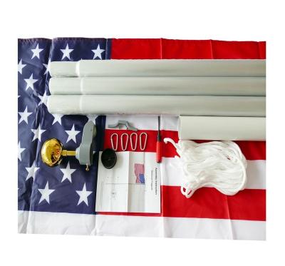 China Custom Outdoor Support 20ft Sectional Flag Pole Sectional National Aluminum Base All Countries for sale