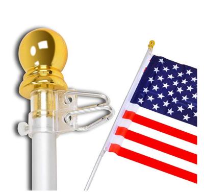 China FLIGHT 5FT, Aluminum Flagpole Kit Mounted Wall Stand of 6FT 3' x5 USA American Flag and Gold Ball Top Hardware for sale