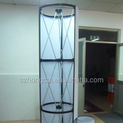 China Aluminum Alloy Aluminum Pop Up Display Stand For Expo Fashion Design Round Tower Shape for sale