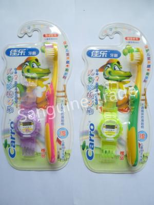 China Child Carton Toothbrush With watch for sale